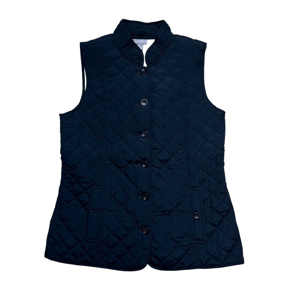 J. Jill Black Quilted Button Down Puffer Vest | Woman’s U.S. Small